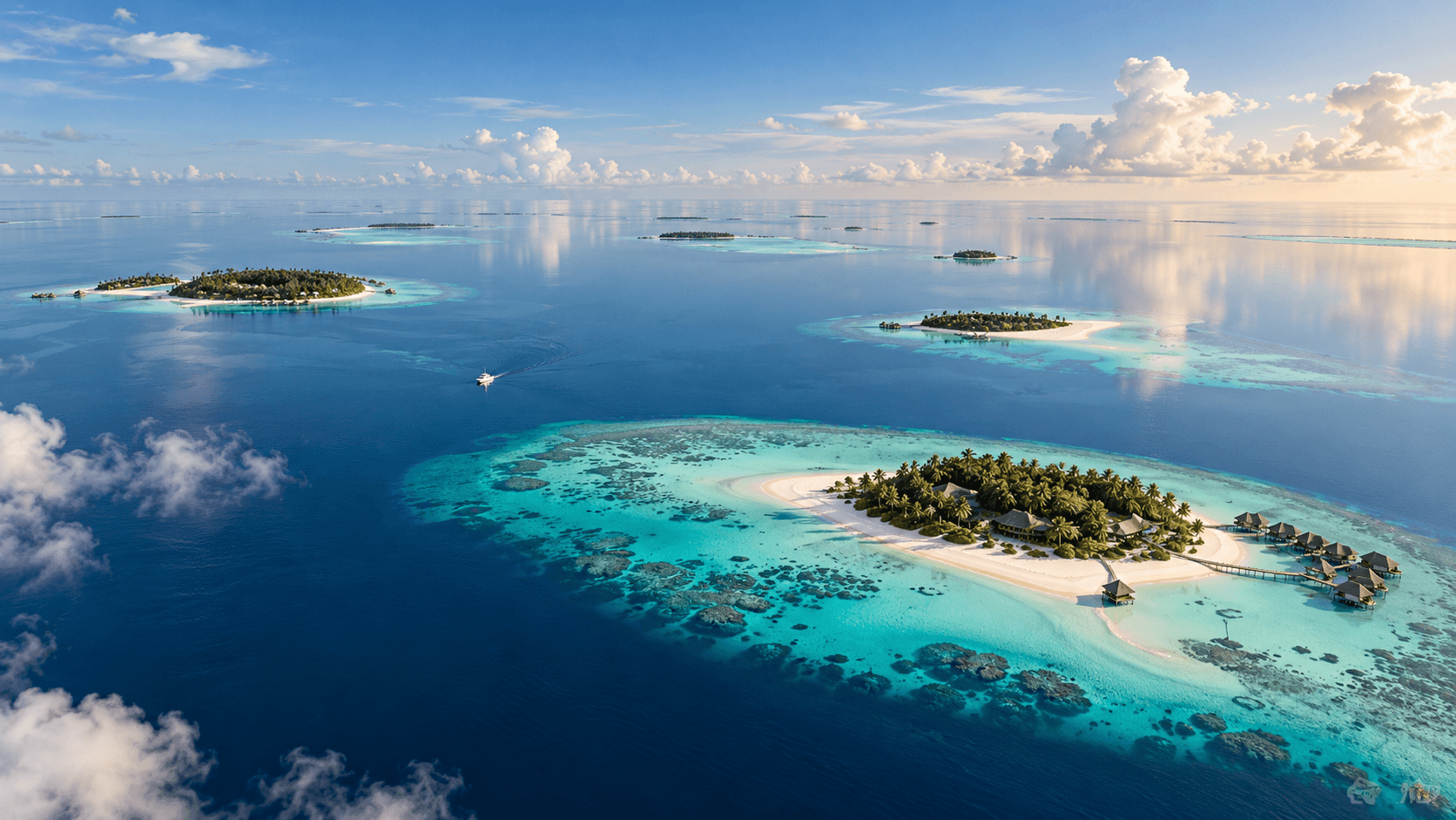 Illustrative Maldives island landscape
